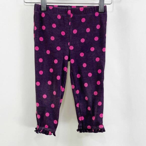 CARTER'S Purple Pink Cotton Polka Dot Toddler Leggings - Picture 1 of 7